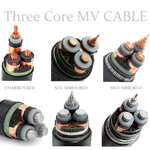 3 core medium voltage cable